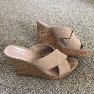 Tan cork wedges size 9.5